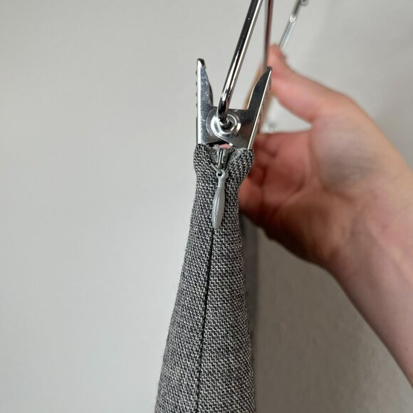 i Blues Womens Gray size zip Italian Wool Blend Skirt Size 40 Italian 6 US - Picture 6 of 12